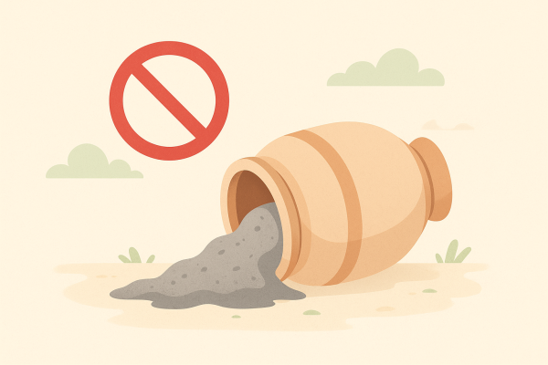 No arrojar la urna no biodegradable en el medio ambiente